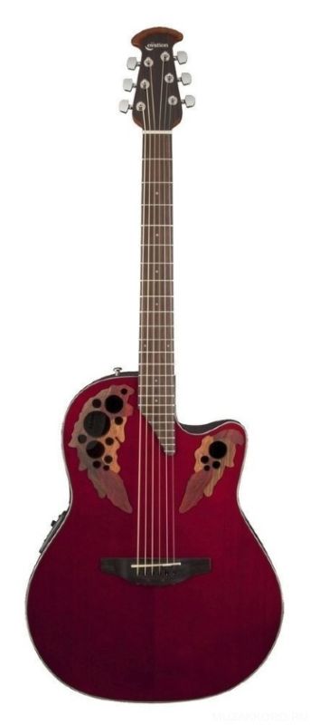 Электроакустическая гитара Ovation CE44-RR Celebrity Elite Mid Cutaway Ruby Red