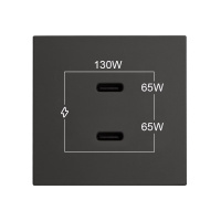 Модуль зарядное устройство с двумя разъемами USB-C Kramer MC-2C130W(B)